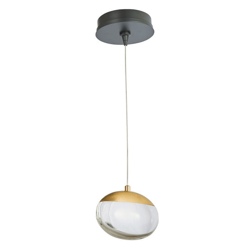 Abra Lighting Athena 1 Light Teardrop Pendant, Black/Brass