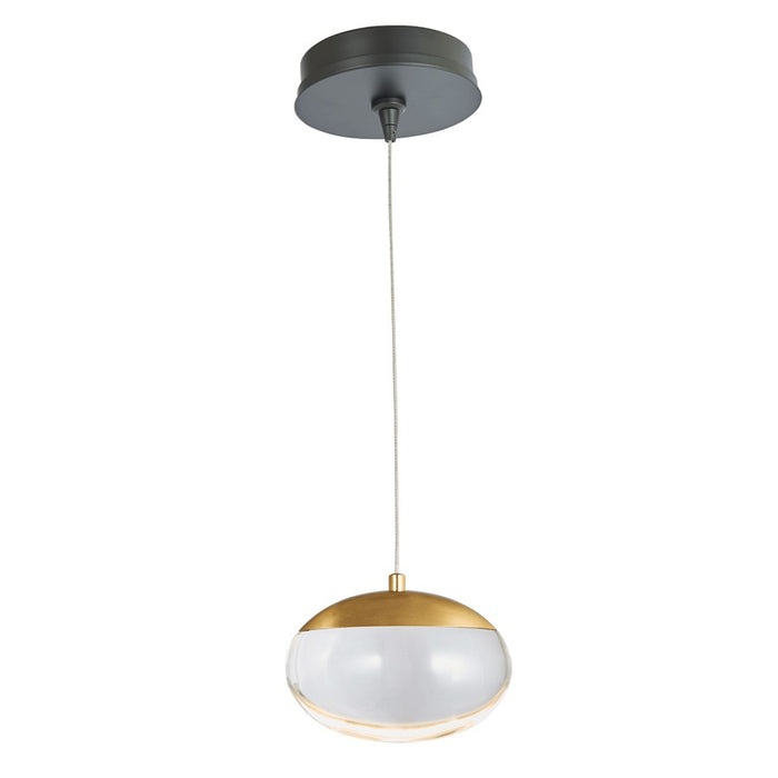 Abra Lighting Athena 1 Light Teardrop Pendant, Black/Brass