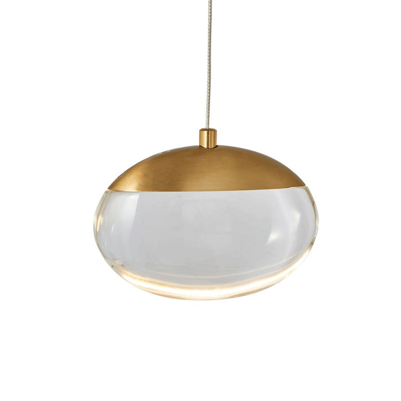 Abra Lighting Athena 1 Light Teardrop Pendant, Black/Brass