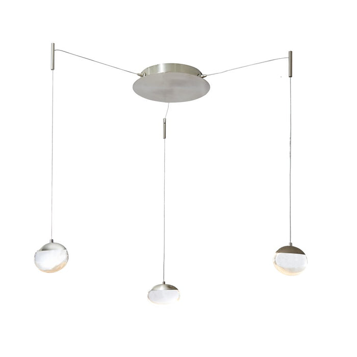 Abra Lighting Athena 3 Light Octopus Pendant/Teardrop, Nickel
