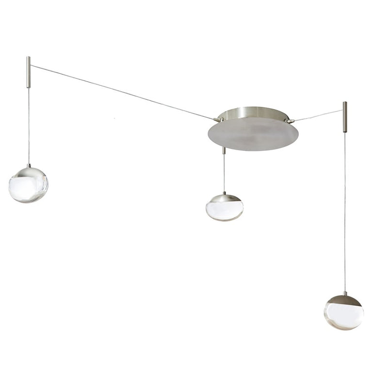 Abra Lighting Athena 3 Light Octopus Pendant/Teardrop, Nickel