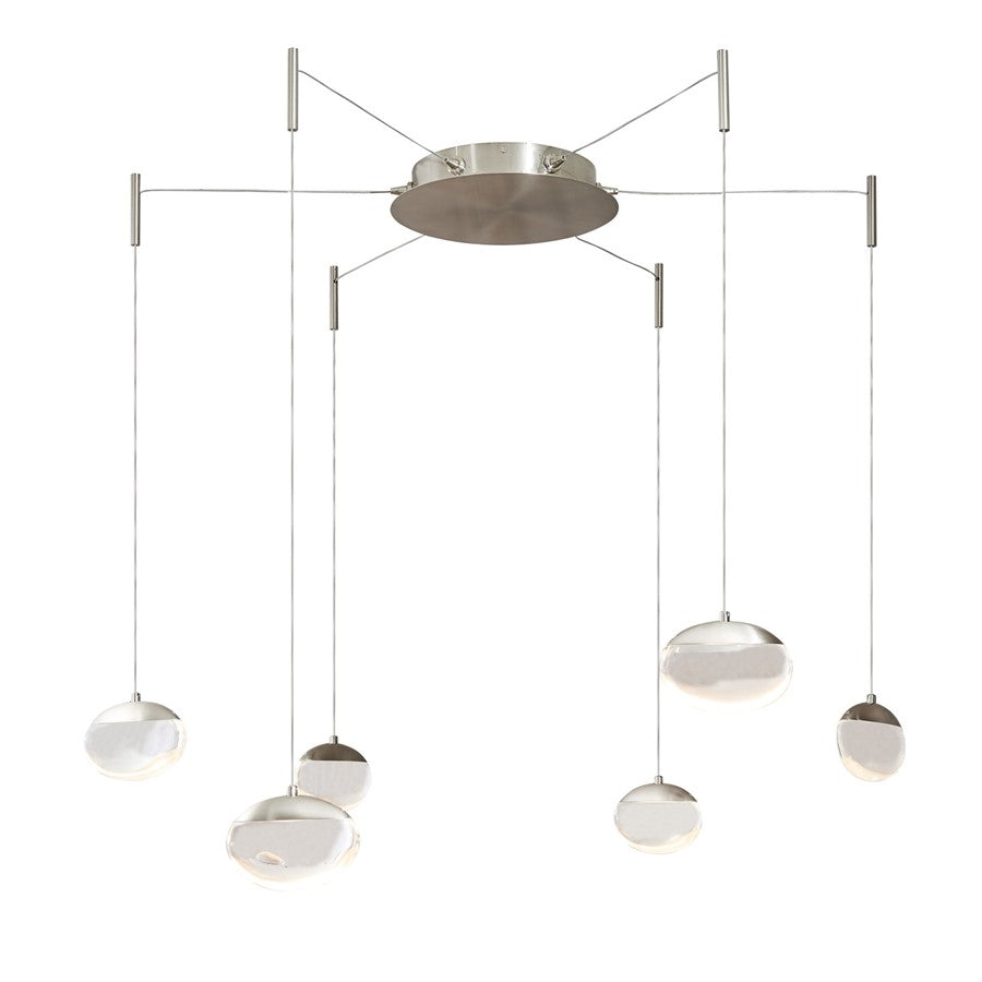 Abra Lighting Athena 6 Light Octopus Pendant/Teardrop, Nickel