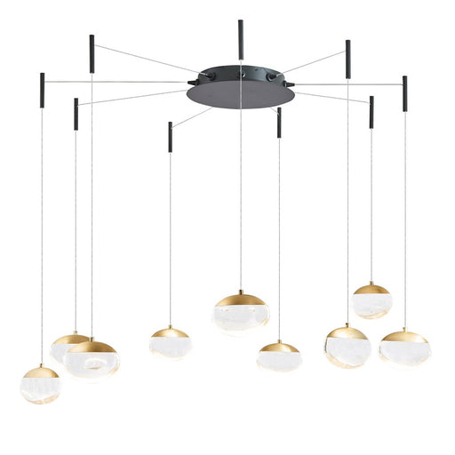 Abra Lighting Athena 9 Light Octopus Pendant/Teardrop, BK/BS