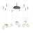 Abra Lighting Athena 9 Light Octopus Pendant/Teardrop, BK/BS
