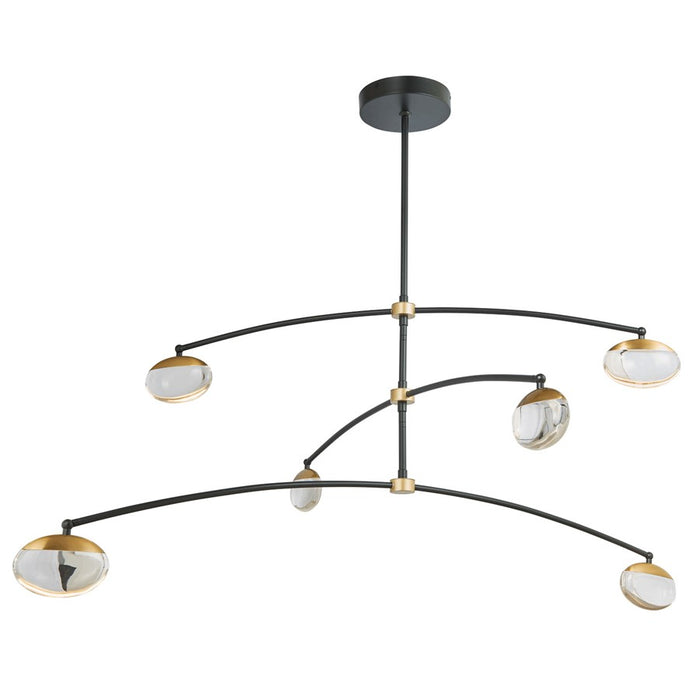 Abra Lighting Athena 6Lt Teardrop Cylinder Pendant, BK/BS - 10067PN-MB-BB-ATHENA