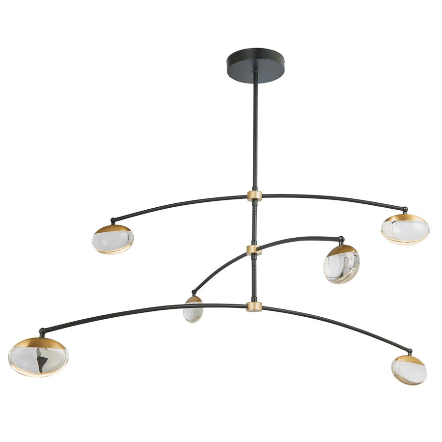 Abra Lighting Athena 6 Light Teardrop Cylinder Pendant, BK/BS