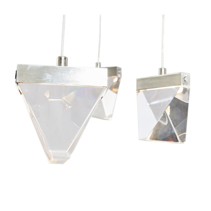 Abra Lighting Atlas 1 Light Diamond Pendant/120" Cord, Nickel