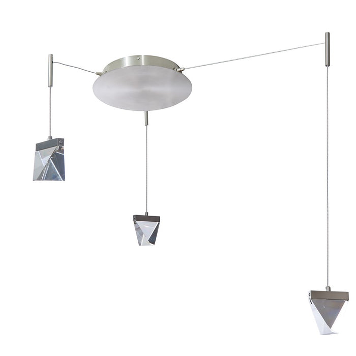 Abra Lighting Atlas 3 Light Octopus Pendant/Diamond, Nickel