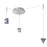 Abra Lighting Atlas 3 Light Octopus Pendant/Diamond, Nickel