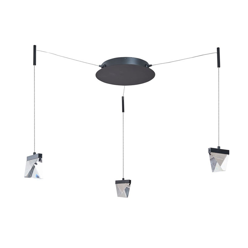 Abra Lighting Atlas 3 Light Octopus Pendant/Diamond, Black