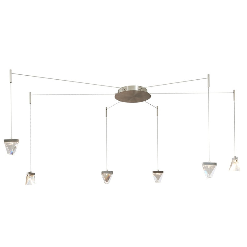 Abra Lighting Atlas 6 Light Octopus Pendant/Diamond, Nickel