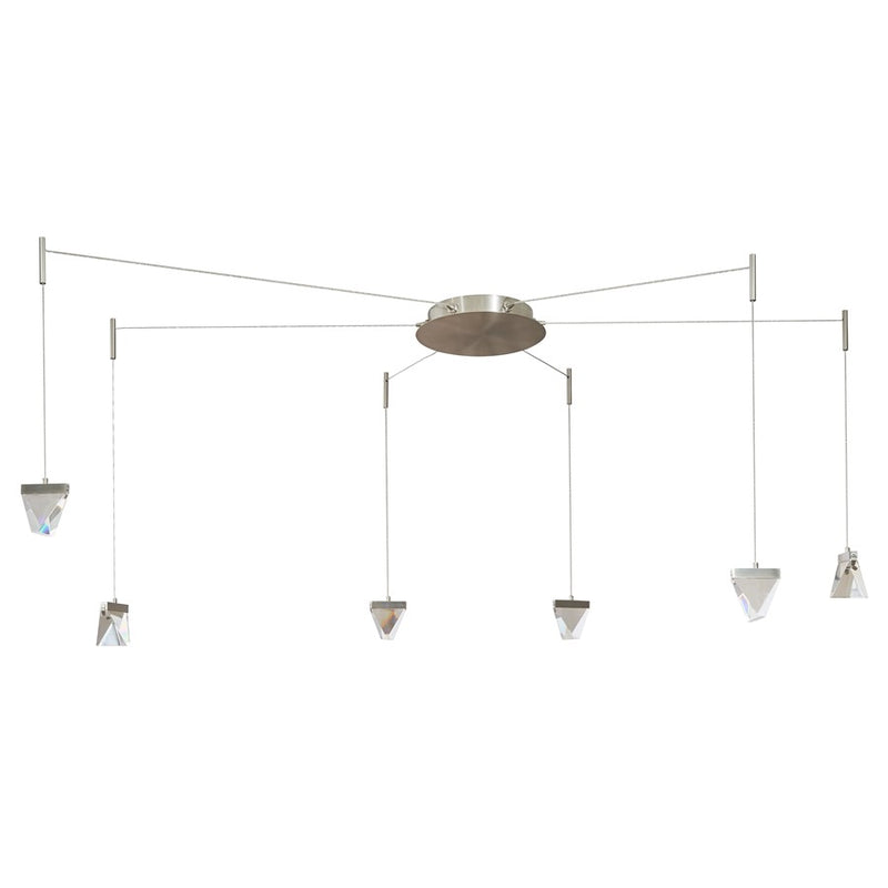 Abra Lighting Atlas 6 Light Octopus Pendant/Diamond, Nickel