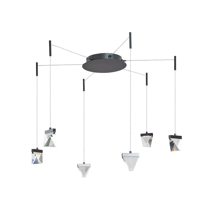 Abra Lighting Atlas 6 Light Octopus Pendant/Diamond, Black