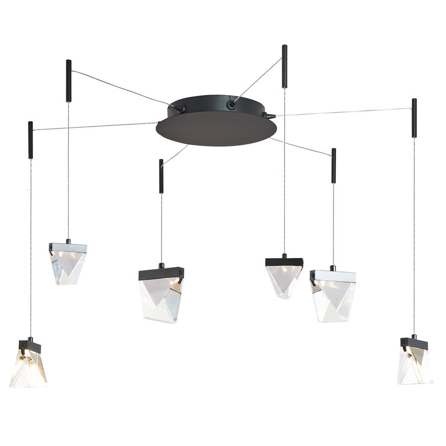 Abra Lighting Atlas 6 Light Octopus Pendant/Diamond, Black