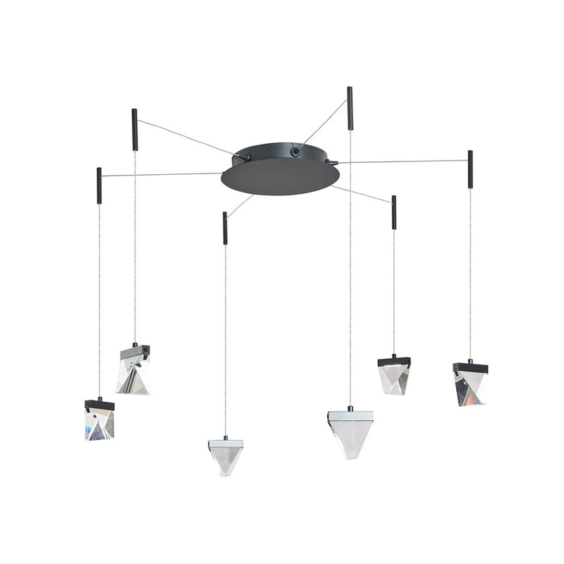 Abra Lighting Atlas 6 Light Octopus Pendant/Diamond, Black