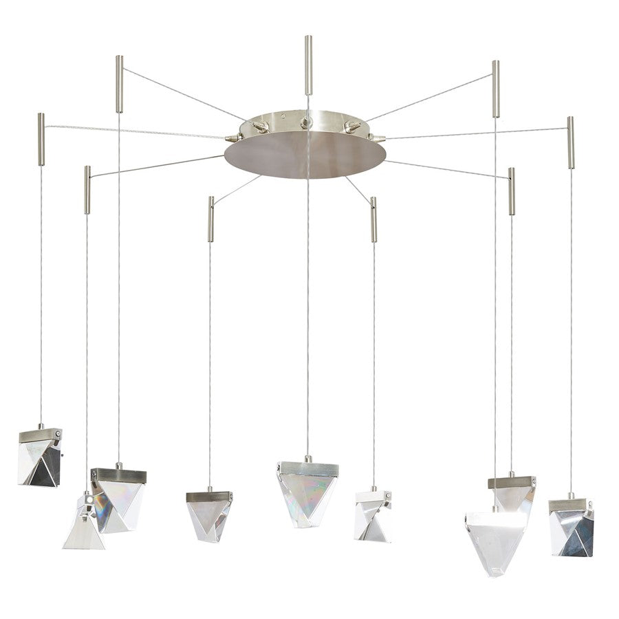 Abra Lighting Atlas 9 Light Octopus Pendant/Diamond, Nickel