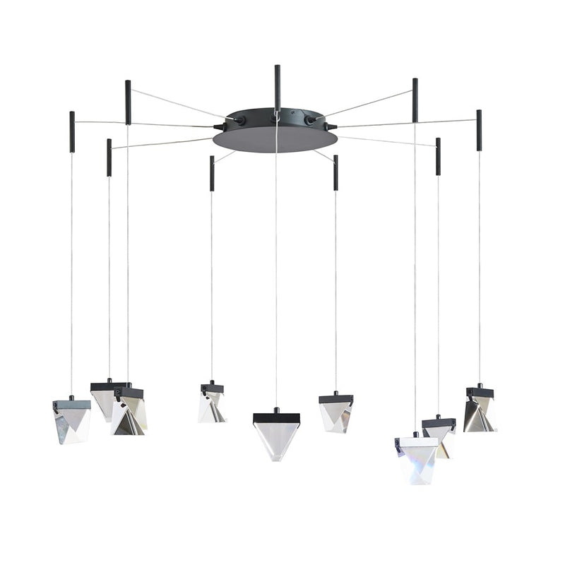 Abra Lighting Atlas 9 Light Octopus Pendant/Diamond, Black