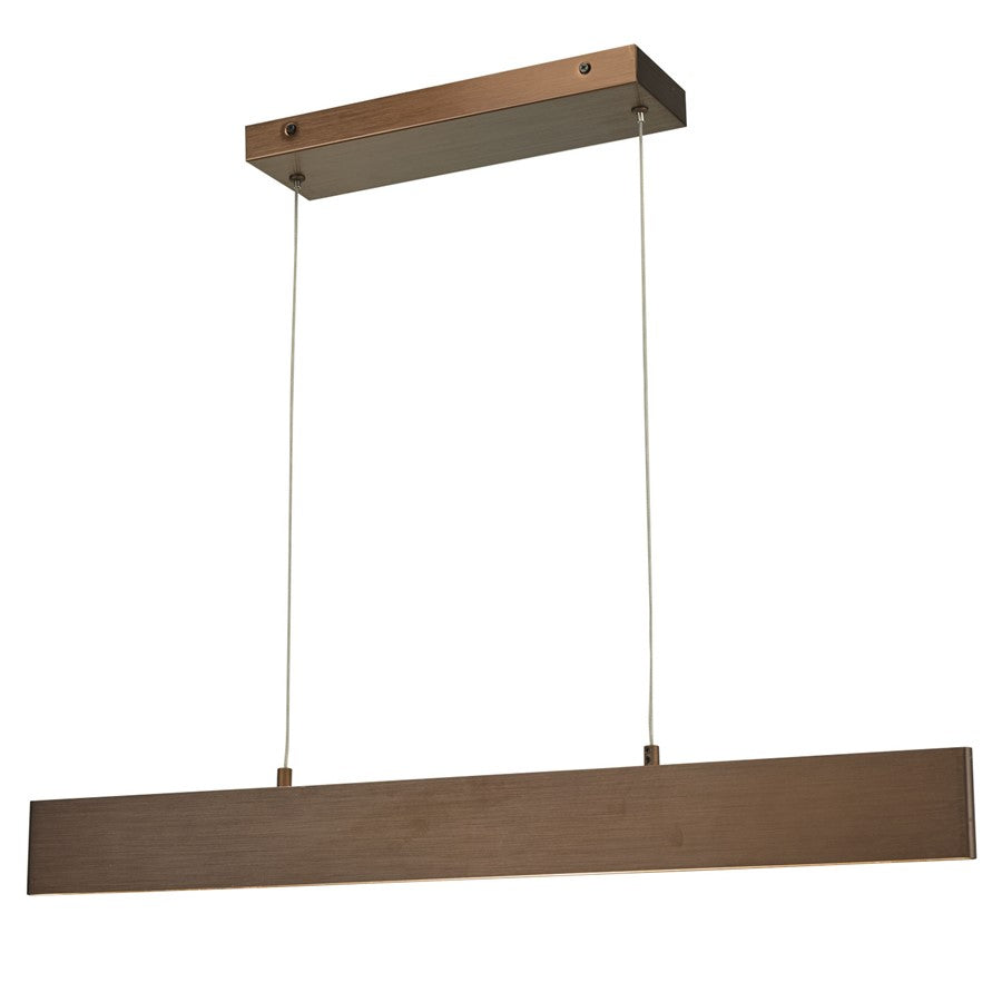 Abra Lighting Slim 2 Light 32" Cable Suspended LED Pendant, Bronze