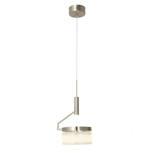 Abra Lighting Fleming 1 Light Off-set Lightwave Pendant, Nickel