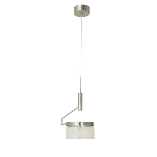 Abra Lighting Fleming 1 Light Off-set Lightwave Pendant, Nickel