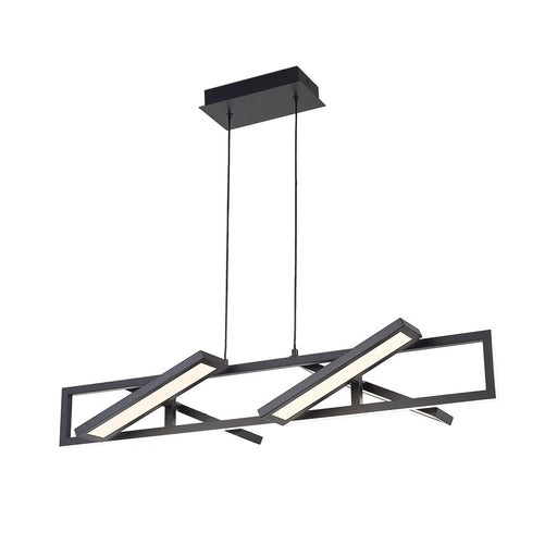 Abra Lighting Helix 4 Light Rectangular Pendant/4 Diffusers, BK
