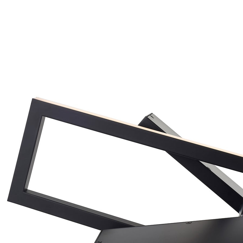 Abra Lighting Helix 4 Light Rectangular Pendant/4 Diffusers, BK
