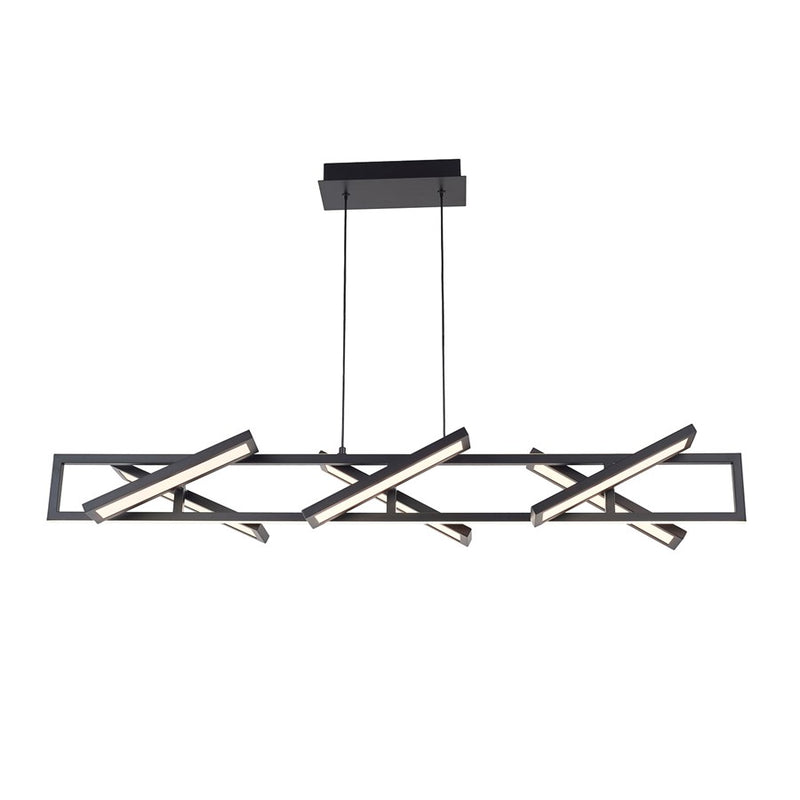 Abra Lighting Helix 6 Light Rectangular Pendant, Black