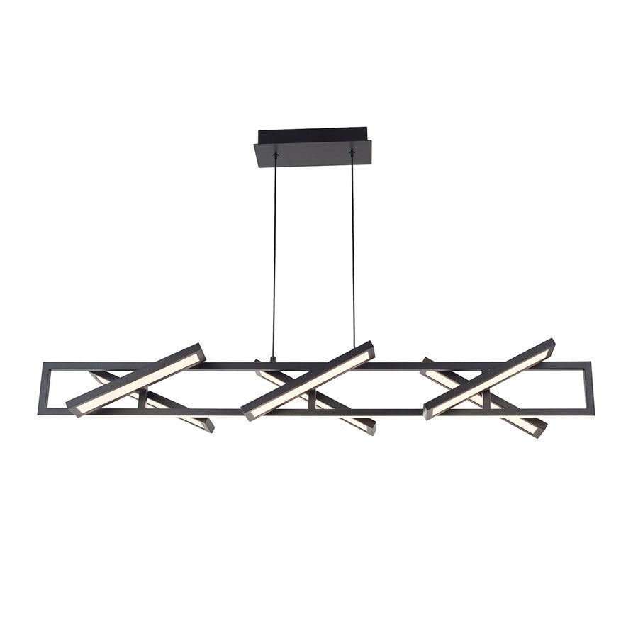 Abra Lighting Helix 6 Light Rectangular Pendant, Black