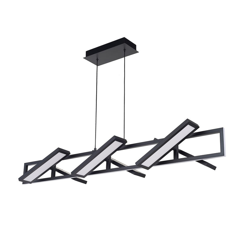Abra Lighting Helix 6 Light Rectangular Pendant, Black