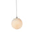 Abra Lighting Stone 1 Light Orb 4" Pendant, Nickel/Alabaster