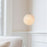 Abra Lighting Stone 1 Light Orb 4" Pendant, Nickel/Alabaster