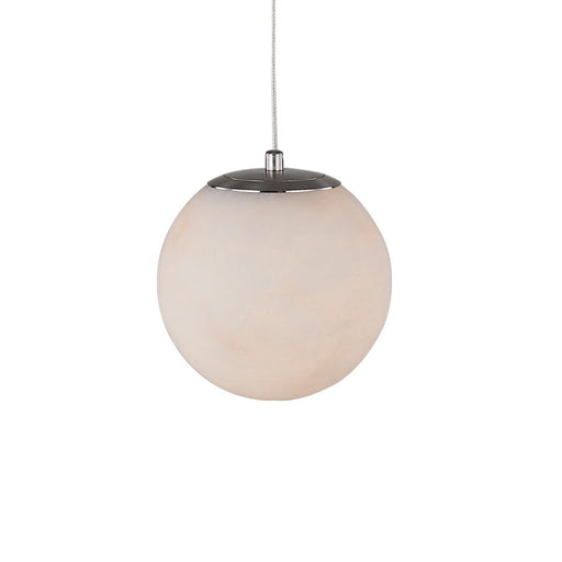 Abra Lighting Stone 1Lt Orb 6" Pendant, Nickel/Alabaster - 10167PN-BN-STONE