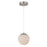 Abra Lighting Stone 1 Light Orb 6" Pendant, Nickel/Alabaster
