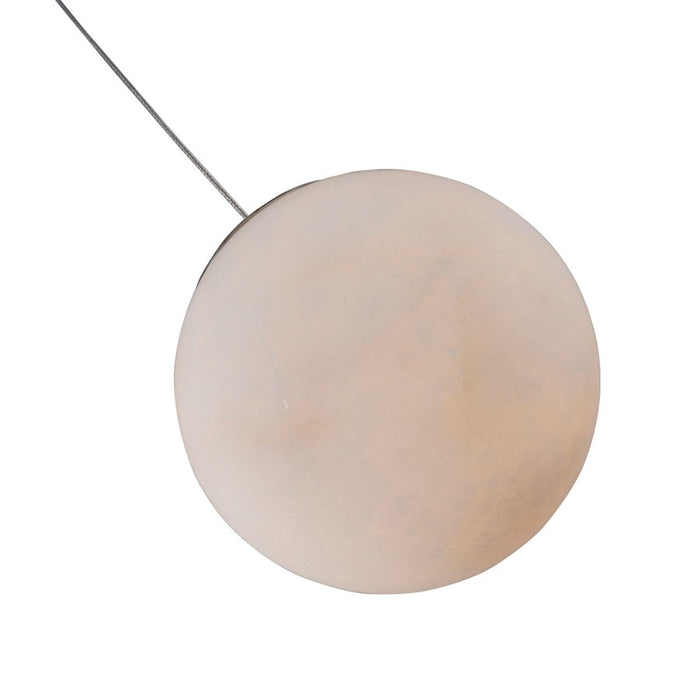 Abra Lighting Stone 1 Light Orb 6" Pendant, Nickel/Alabaster