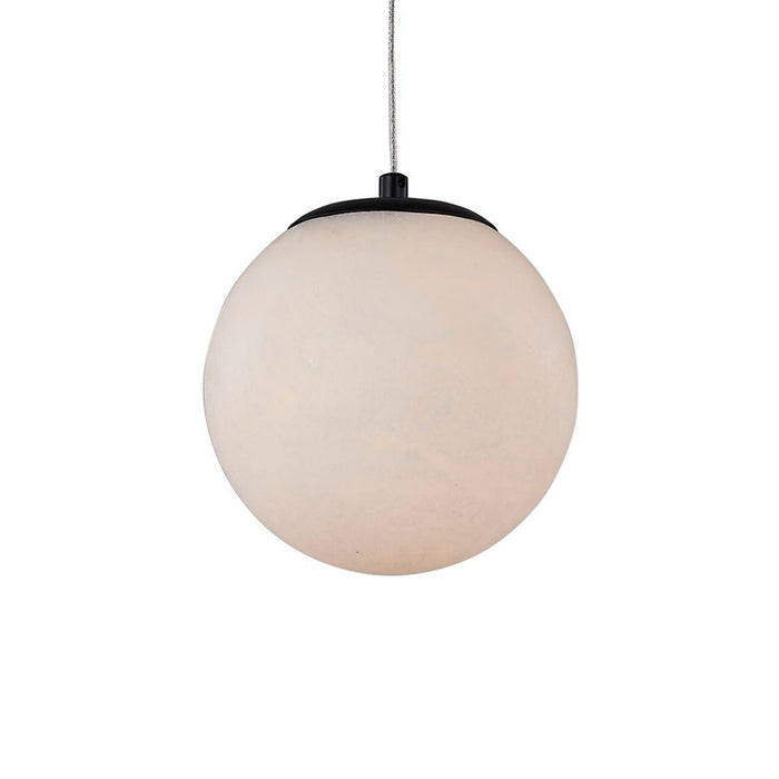 Abra Lighting Stone 1 Light Orb 6" Pendant, Black/Alabaster