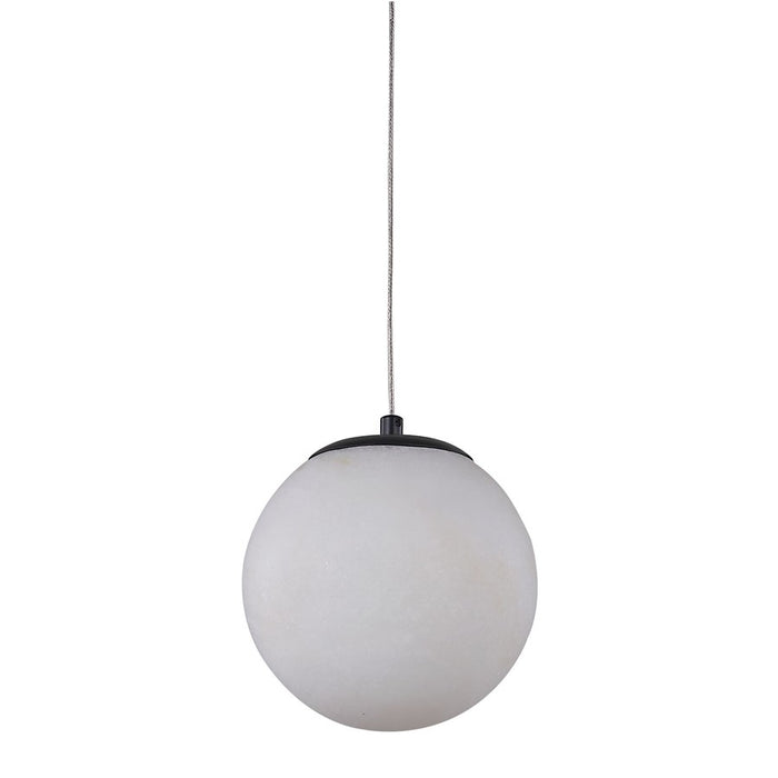 Abra Lighting Stone 1 Light Orb 6" Pendant, Black/Alabaster