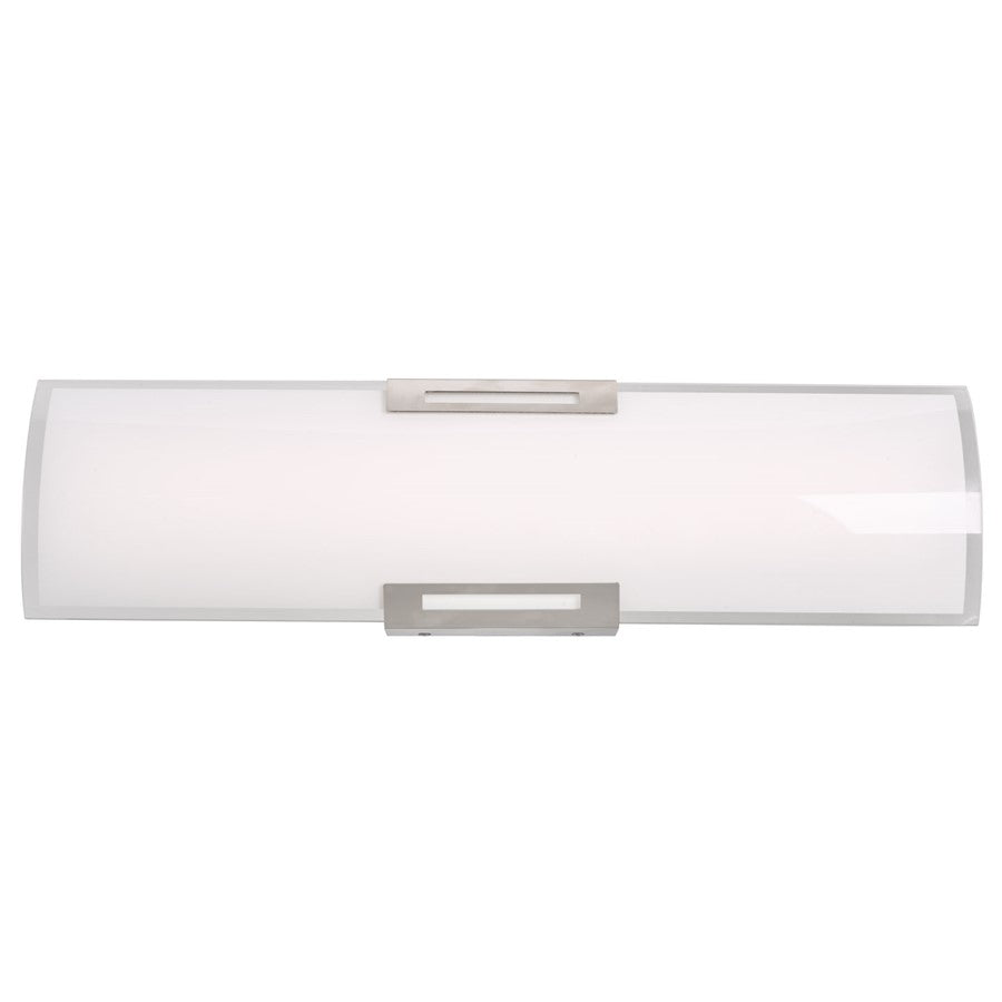Abra Lighting Allure 1Lt 24" Curved Glass LED Vanity, Nickel - 20011WV-BN-ALLURE