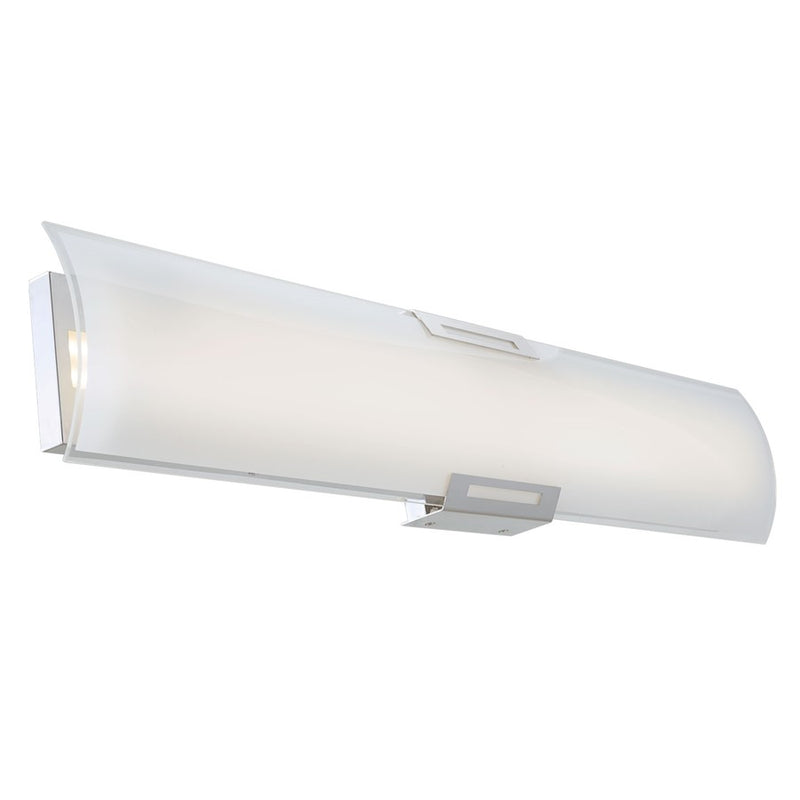 Abra Lighting Allure 1 Light 24" Curved Glass LED Vanity, Chrome