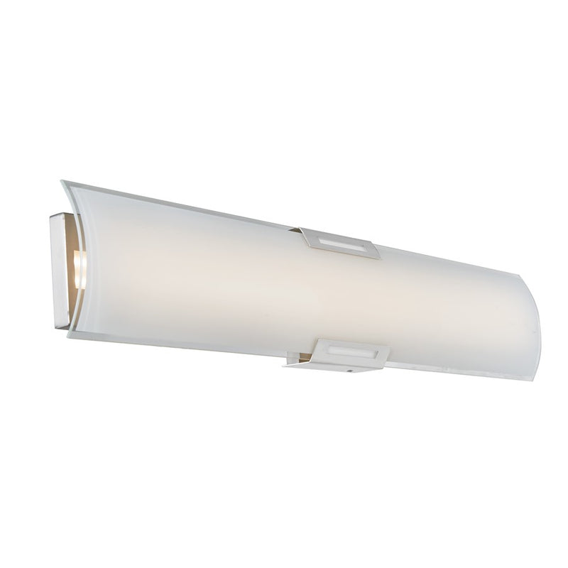Abra Lighting Allure 1 Light 36" Curved Glass LED Vanity, Nickel
