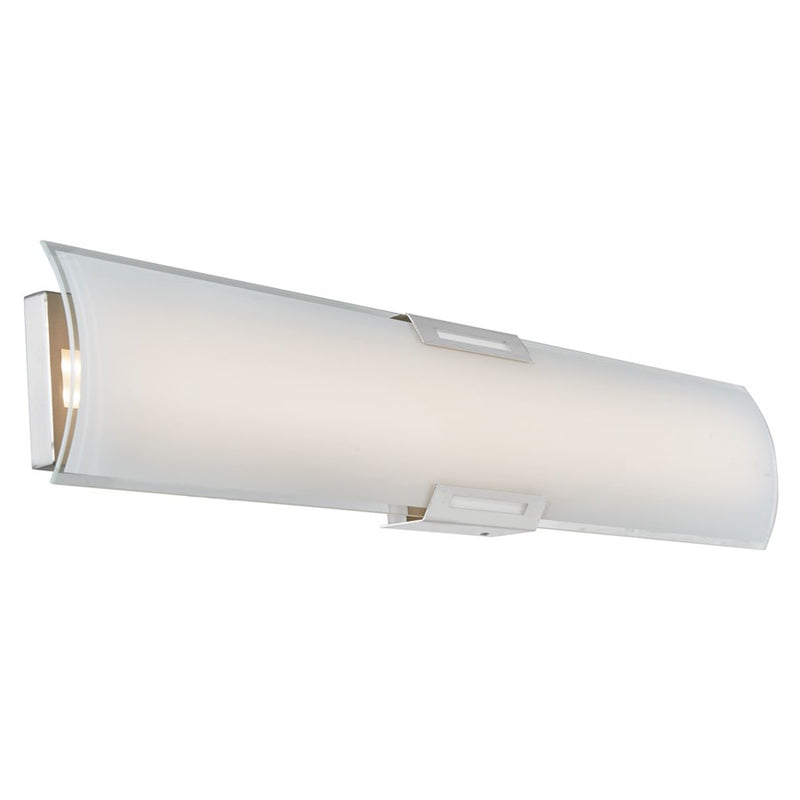 Abra Lighting Allure 1 Light 36" Curved Glass LED Vanity, Nickel