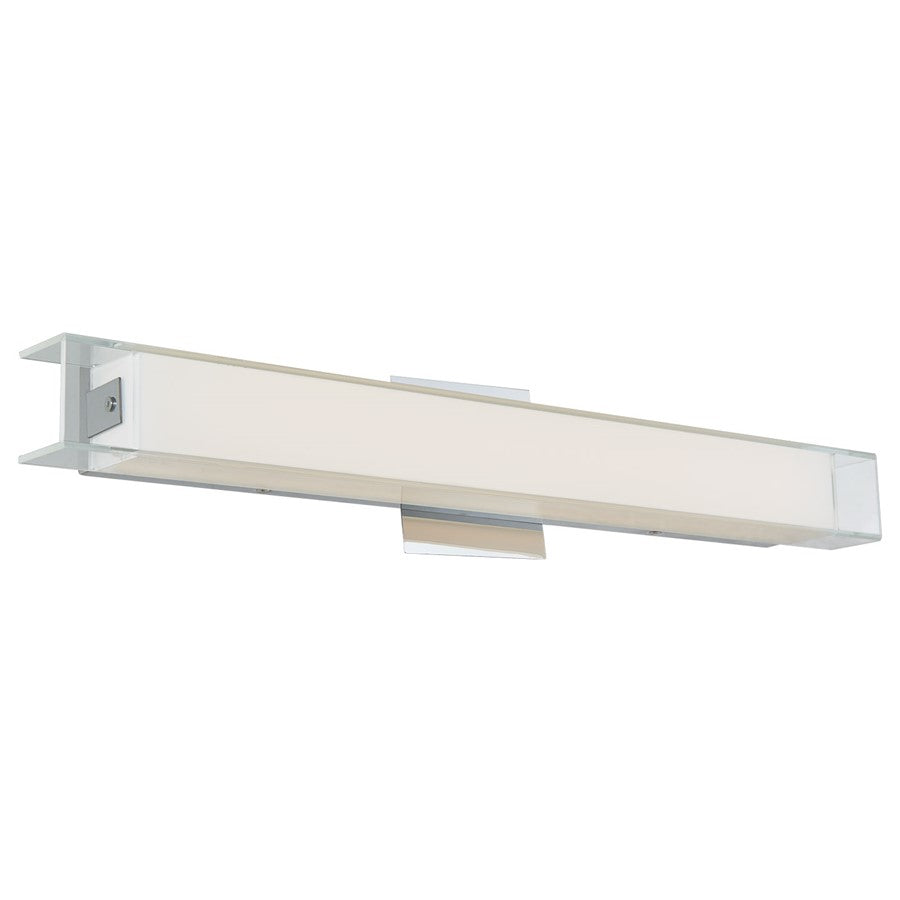 Abra Lighting Mist 1 Light 24" Miter Glass LED Vanity, Chrome
