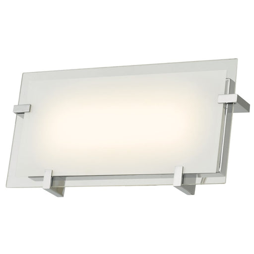 Abra Lighting Matrix 12" Frost Flat Panel Wall Light, Chrome