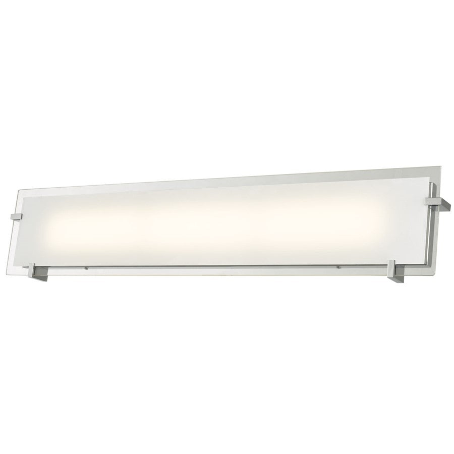 Abra Lighting Matrix 30" Frost Flat Panel Wall Light, Chrome