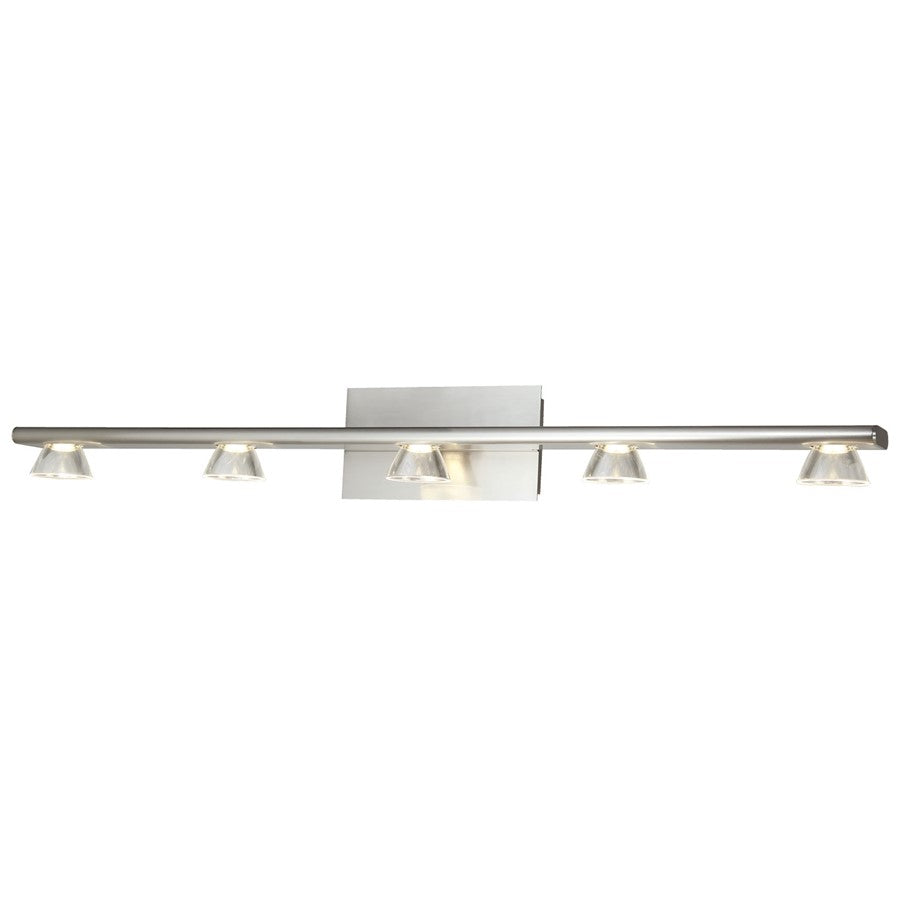 Abra Lighting Jet 5Lt 5Lt Up or Down Vanity Wall Light, Nickel - 20066WV-BN-JET