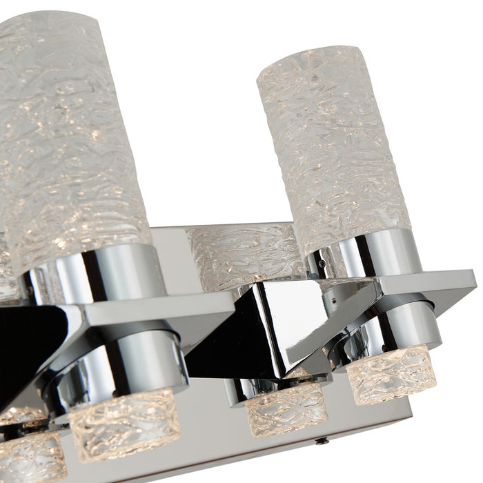 Abra Lighting Krypton 6 Light Solid Crystal Vanity, Chrome