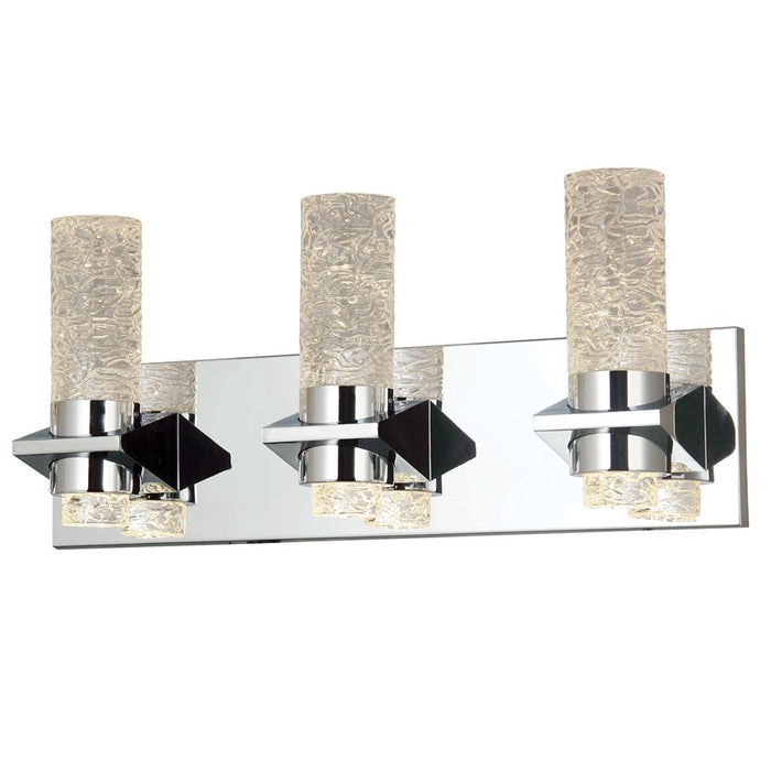 Abra Lighting Krypton 6 Light Solid Crystal Vanity, Chrome