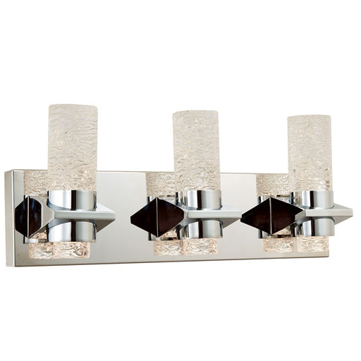Abra Lighting Krypton 6 Light Solid Crystal Vanity, Chrome