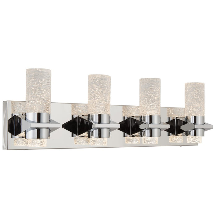 Abra Lighting Krypton 8 Light Solid Crystal Vanity, Chrome