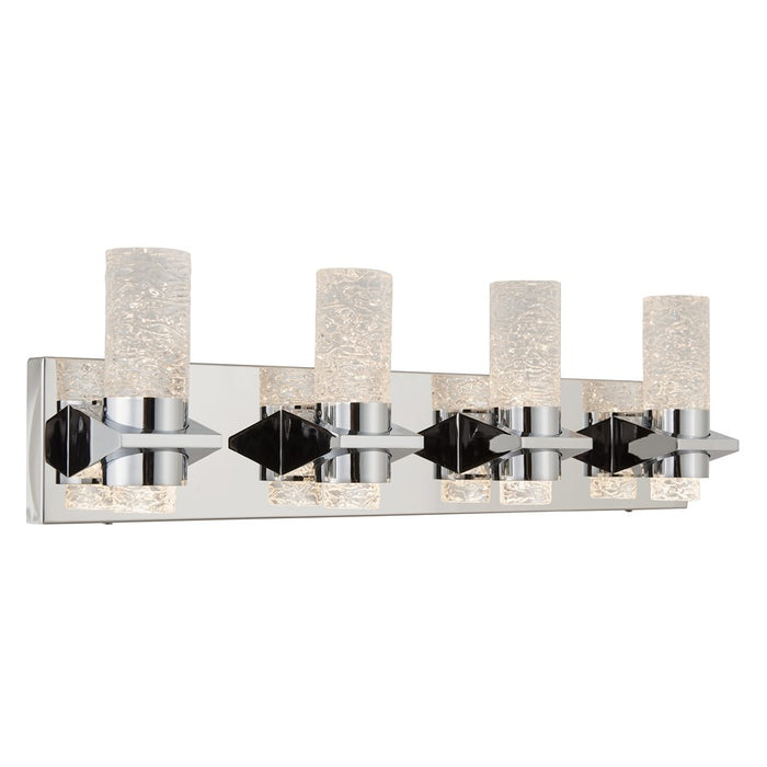 Abra Lighting Krypton 8 Light Solid Crystal Vanity, Chrome