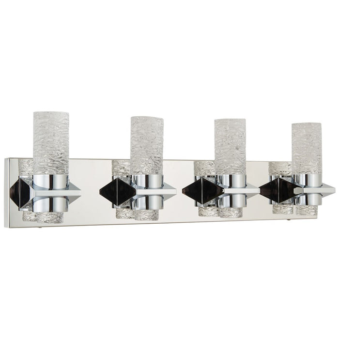 Abra Lighting Krypton 8 Light Solid Crystal Vanity, Chrome